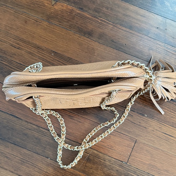 Tory Burch Thea Royal Tan Crossbody Bag with Gold Chain - Picture 4 of 11